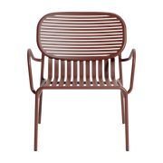 Poltrona da giardino con braccioli in alluminio rosso-marrone Week end - Petite friture