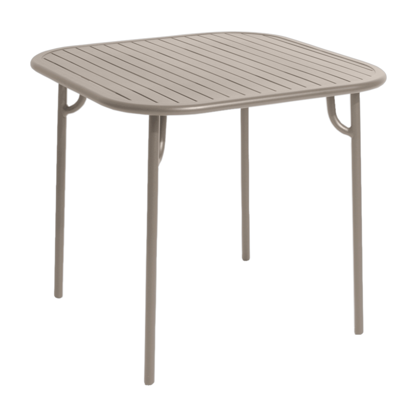 Quadratischer Outdoor-Esstisch mit Aluminiumlatten dune 85cm Week end -. Petite friture