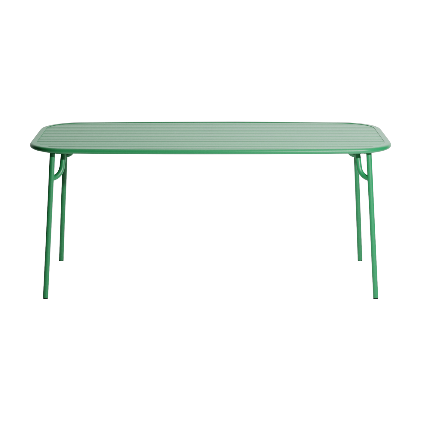 Outdoor Esstisch Rechteck mit Latten aus mintgrünem Aluminium 180cm Week end -. Petite friture