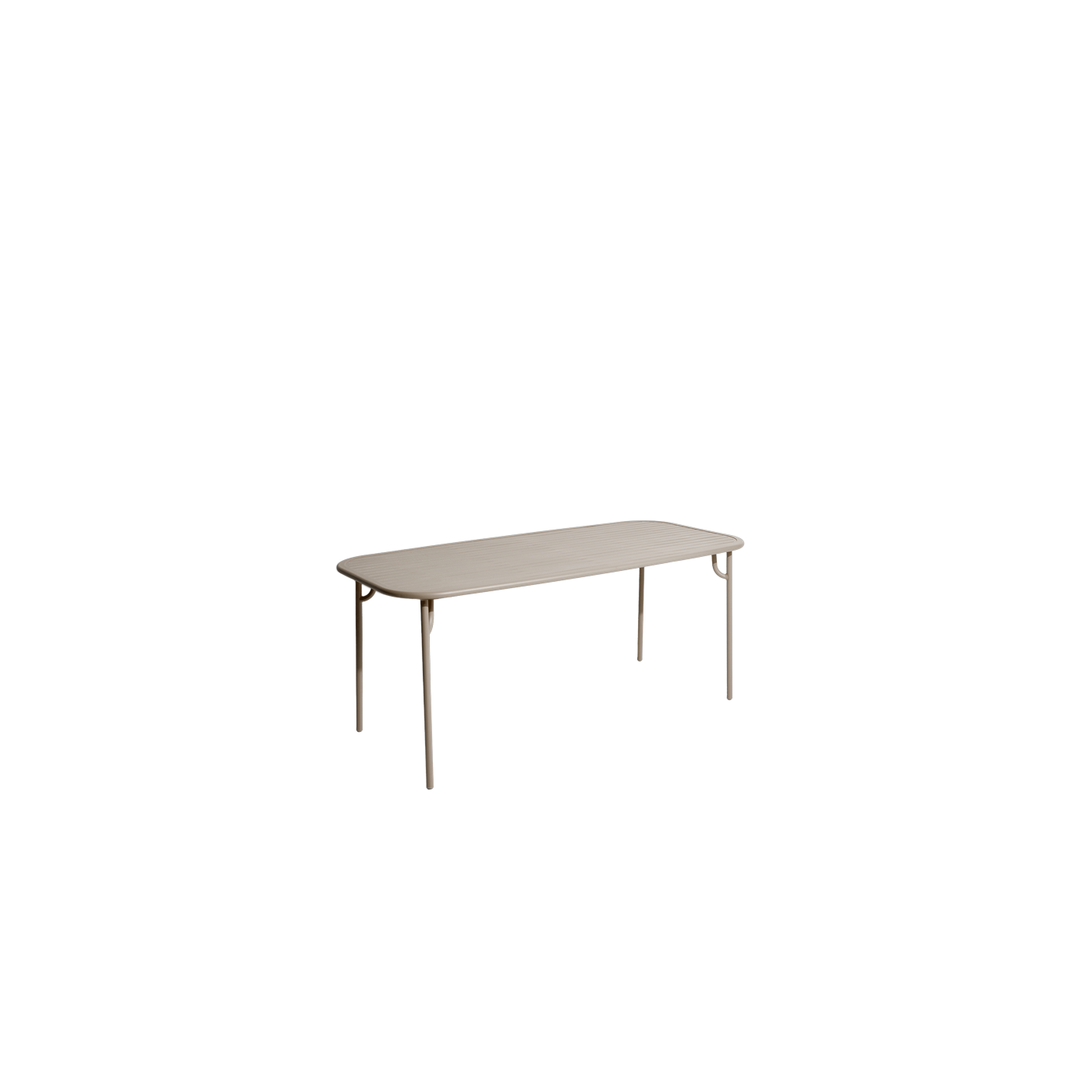 Rechteckiger Outdoor-Esstisch mit Aluminiumlatten dune 180cm Week end -. Petite friture