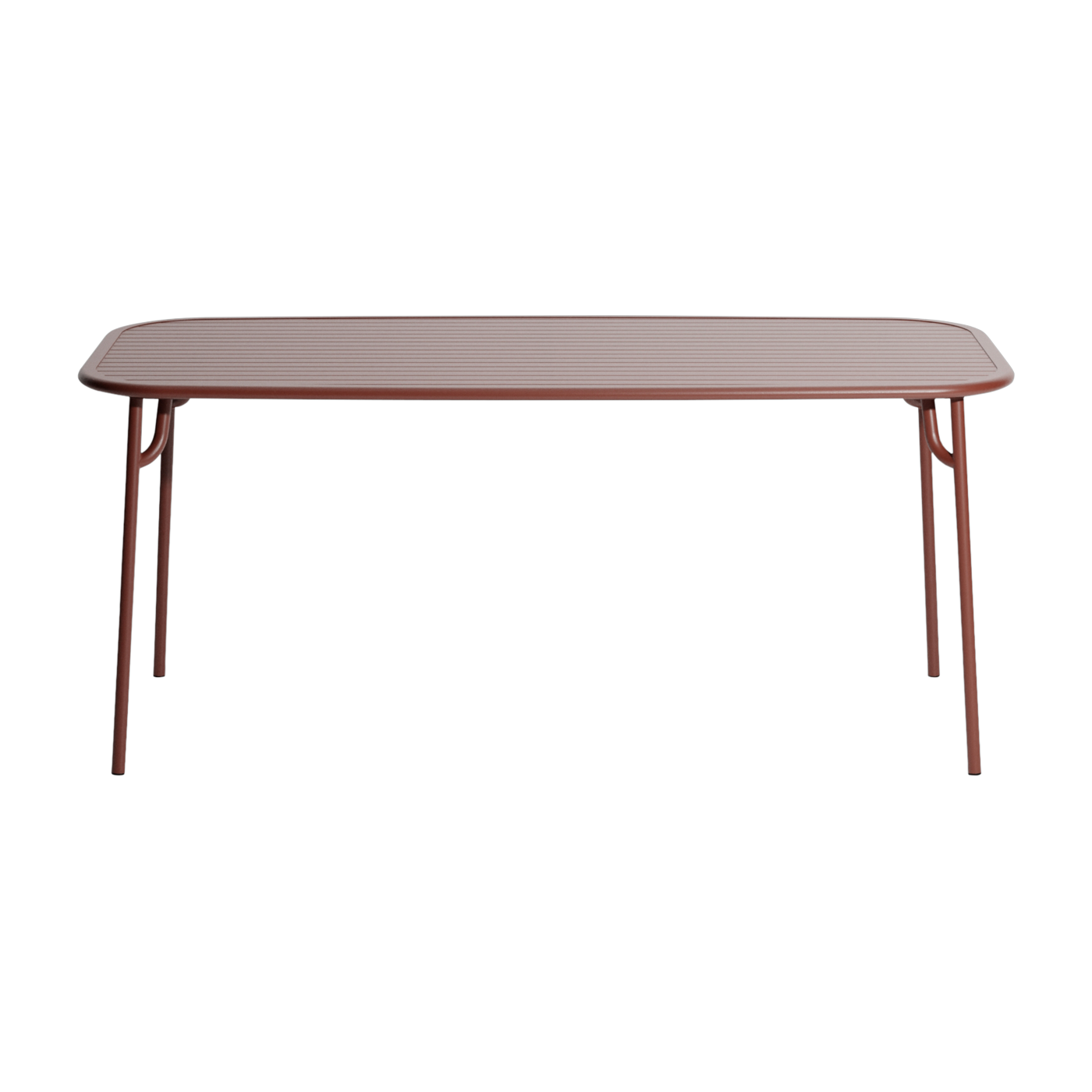 Rechteckiger Outdoor-Esstisch mit Latten aus rotbraunem Aluminium 180cm Week end -. Petite friture