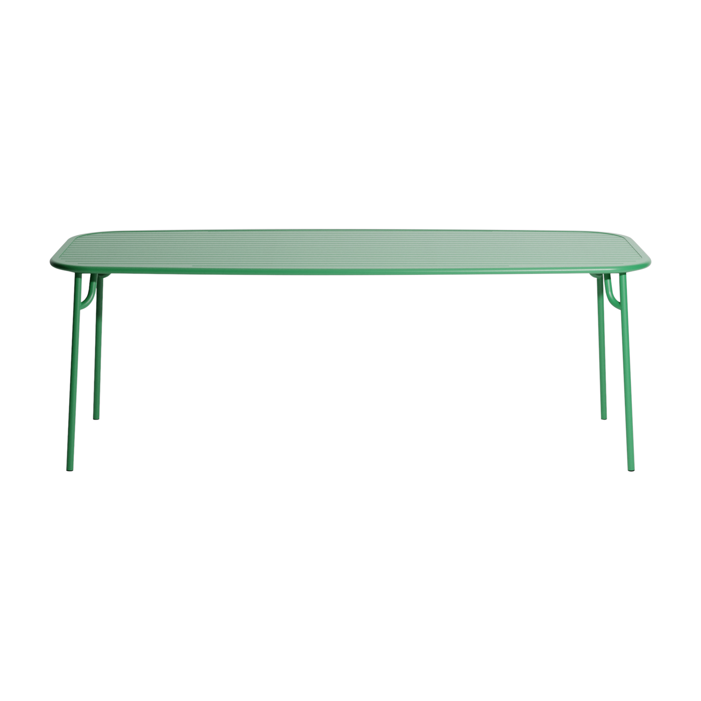 Rechteckiger Outdoor-Esstisch mit Latten aus mintgrünem Aluminium 220cm Week end -. Petite friture