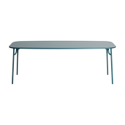 Ocean blue aluminum rectangle outdoor dining table 220cm Week end - Petite friture