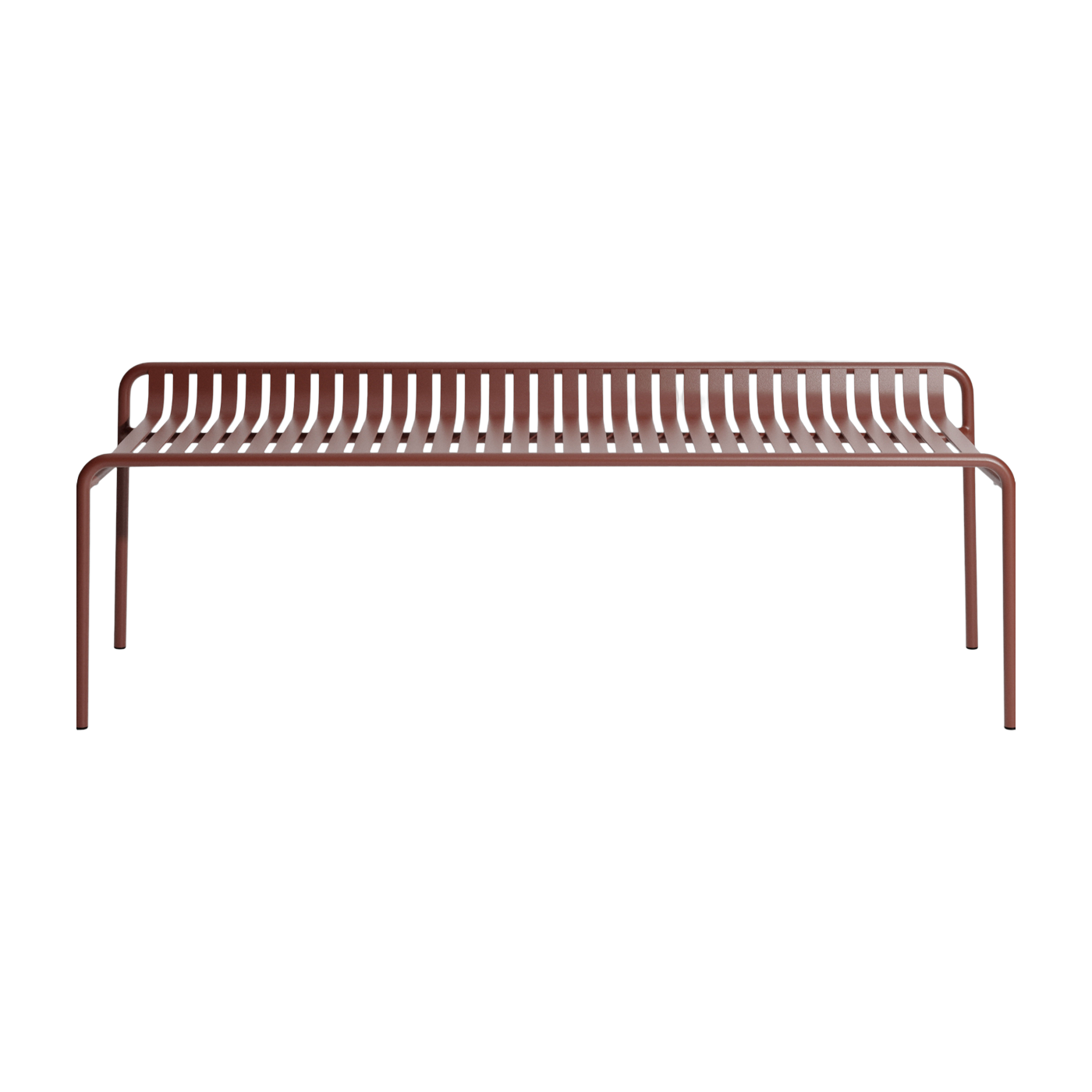 Red-brown aluminum backless garden bench 156x48cm Week end - Petite friture
