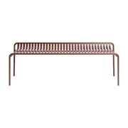 Banc de jardin sans dossier en aluminium rouge brun 156x48cm Week end - Petite friture