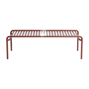 Red-brown aluminum garden coffee table 127x51cm Week end - Petite friture
