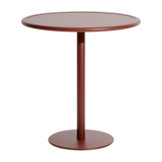 Table de bistrot de jardin ronde en aluminium rouge brun 75cm Week end - Petite friture