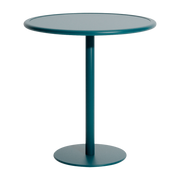 Table de bistrot de jardin ronde en aluminium bleu océan 75cm Week end - Petite friture