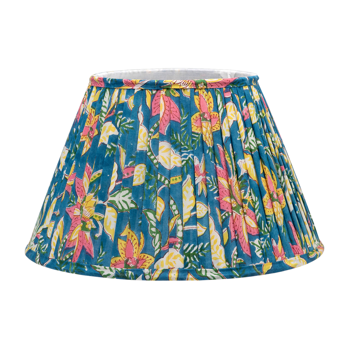 Lampenschirm aus Baumwolle blau gemustert 39 cm Roxy -. Anna + Nina