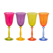 4 copas de vino de cristal multicolor 21, 2 cm - Anna + Nina
