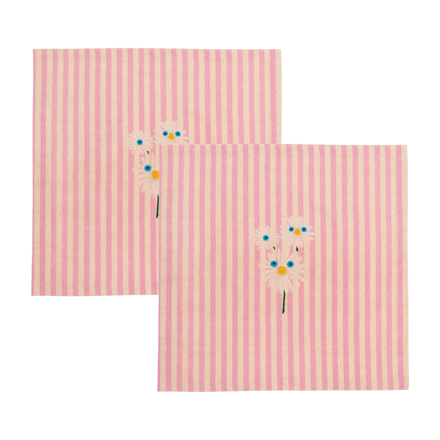 2 pink organic cotton towels 45x45 cm Trippy Flower - Anna + Nina