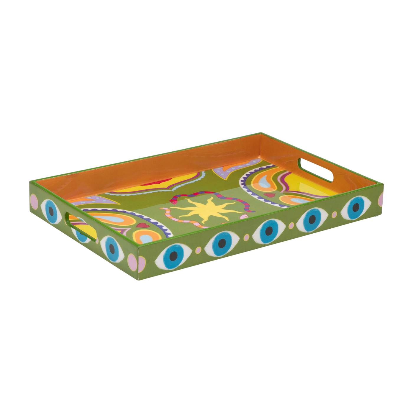 Vassoio in legno mdf a fantasia multicolore 45x30 cm Lucid Dreams - Anna + Nina