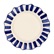 Blue earthenware dinner plate 27 cm Scalloped - Anna + Nina