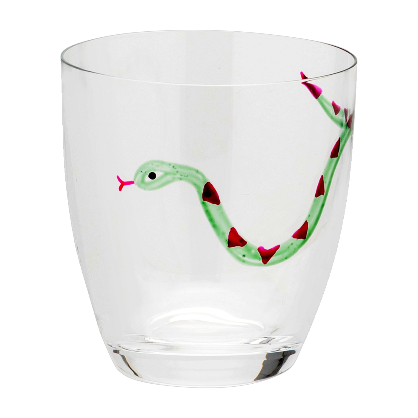 Vaso de agua en cristal transparente con motivo de serpiente 8, 5x9 cm - Anna + Nina