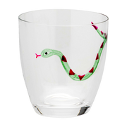 Wasserglas aus klarem Kristallglas mit Schlangenmuster 8, 5x9 cm -. Anna + Nina