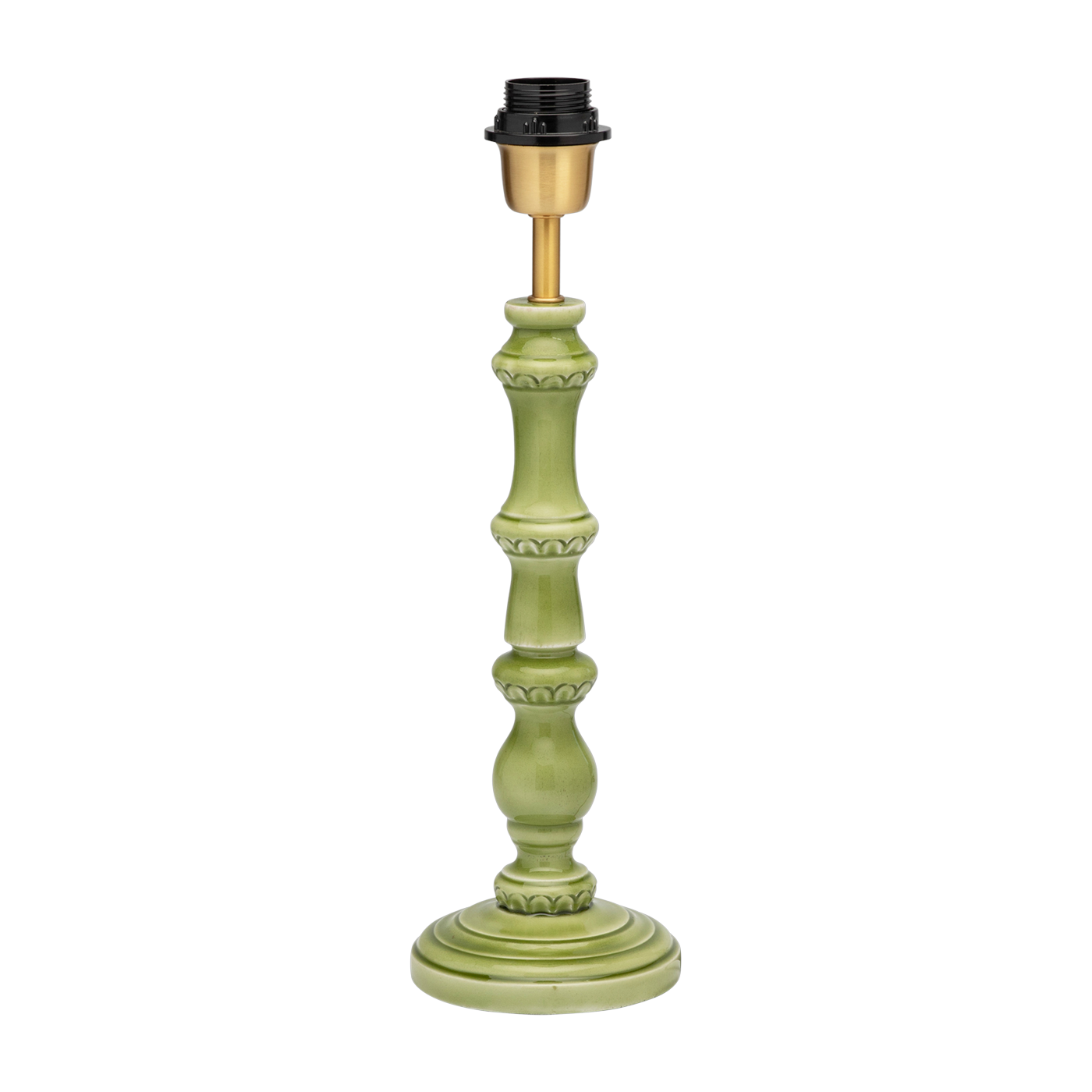 Pied de lampe en bois de manguier vert 12,5x43 cm Juniper - Anna + Nina