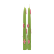 2 candele di paraffina verde 2, 3 x 24, 9 cm Paradise Diamond 3D - Anna + Nina