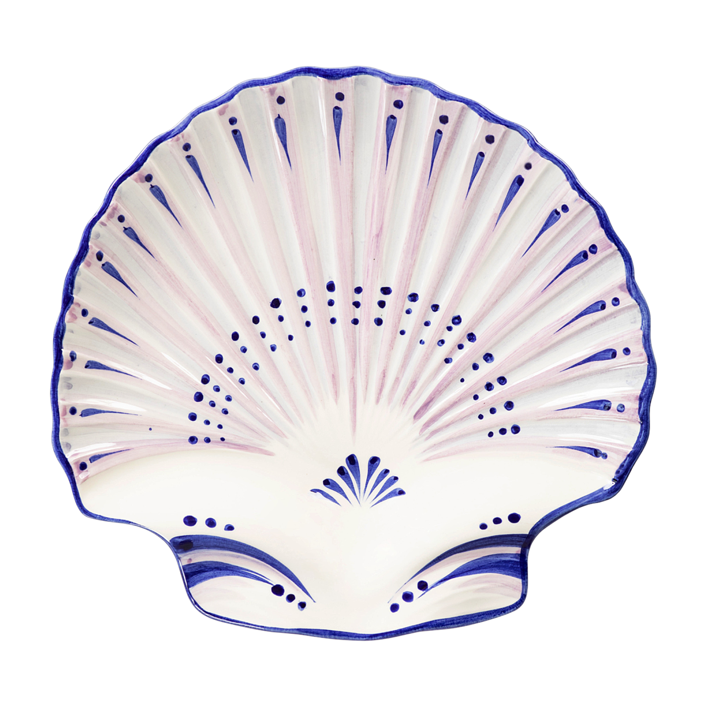 طبق على شكل صدفة من الفخار الأزرق 33.8x35 سم Shell - Anna + Nina