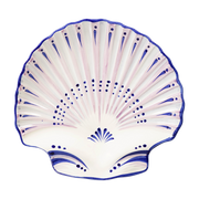 Muschelförmiges Tablett aus blauem Steingut 33, 8x35 cm Shell -. Anna + Nina