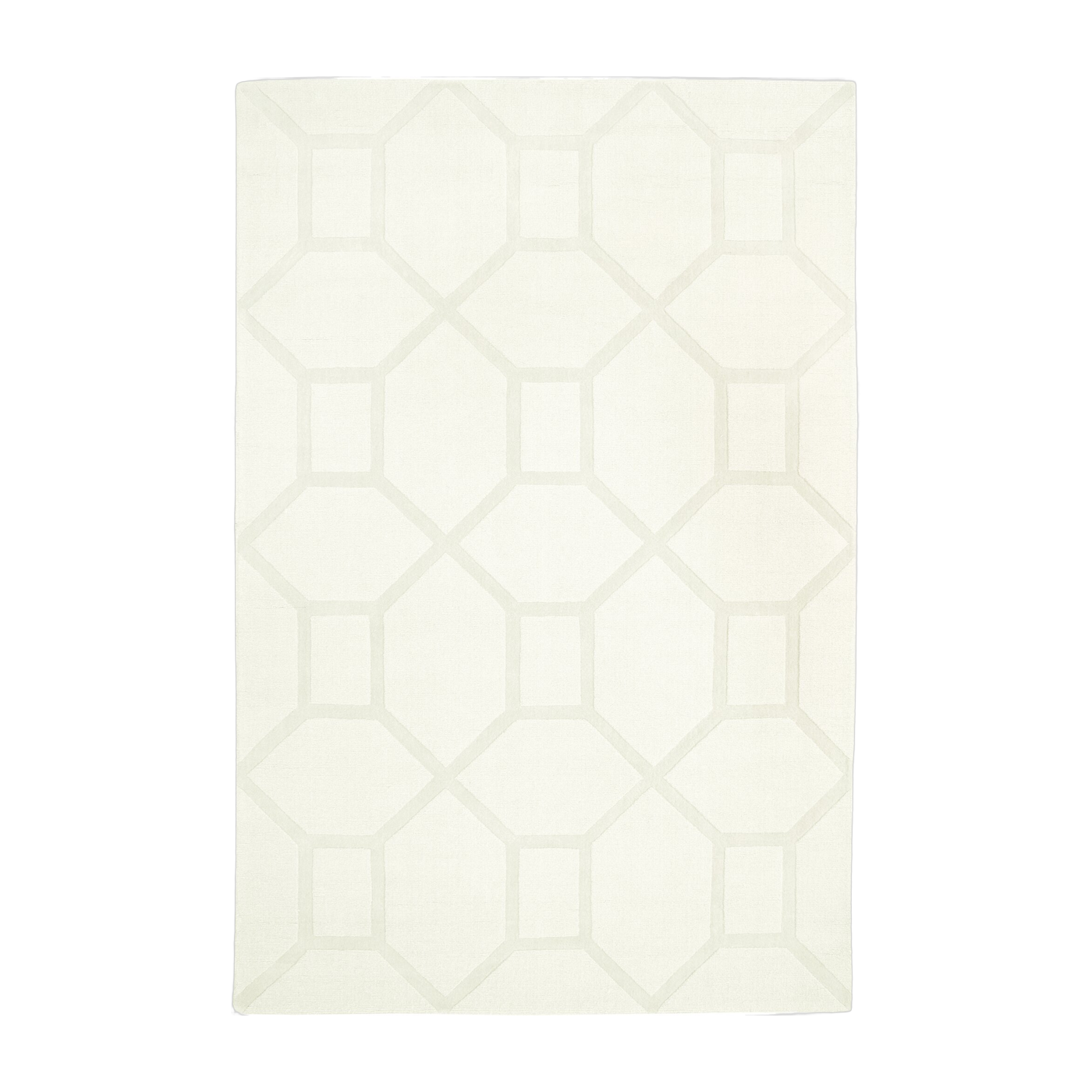 Rectangular white wool rug 300x400cm Entrance - Layered