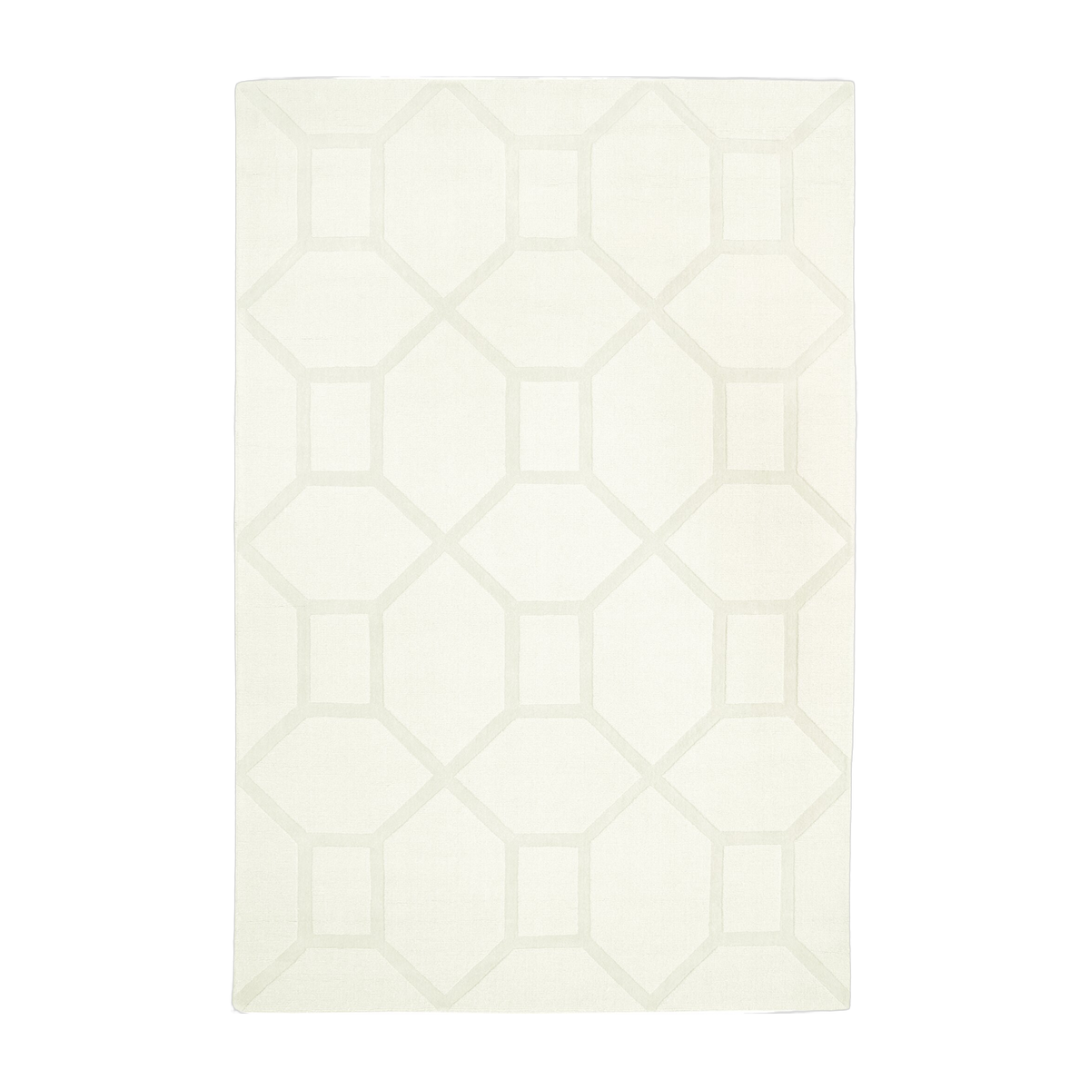 Rectangular white wool rug 250x350cm Entrance - Layered