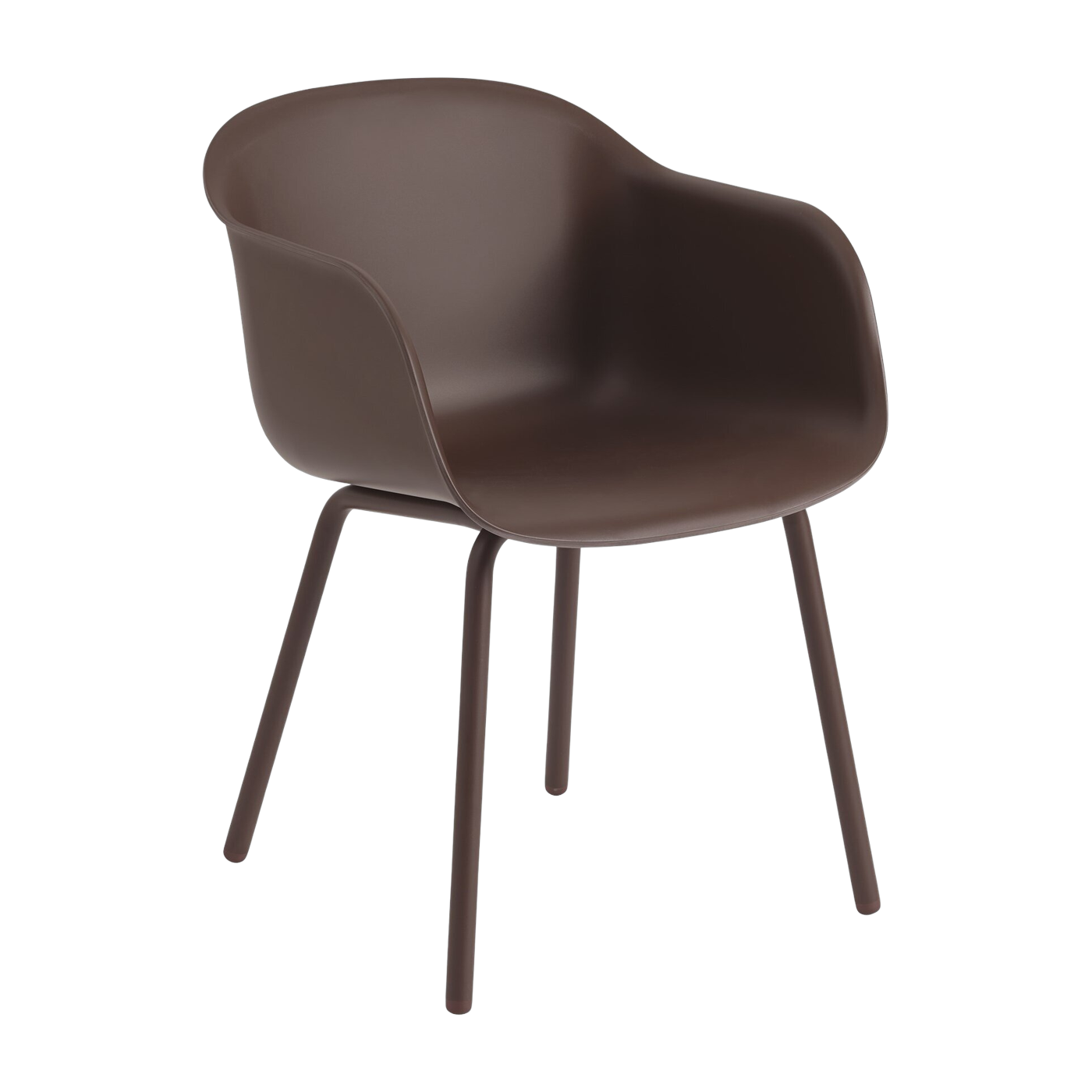 Sedie da giardino con braccioli in plastica e acciaio rosso marrone 77cm Fiber - Muuto