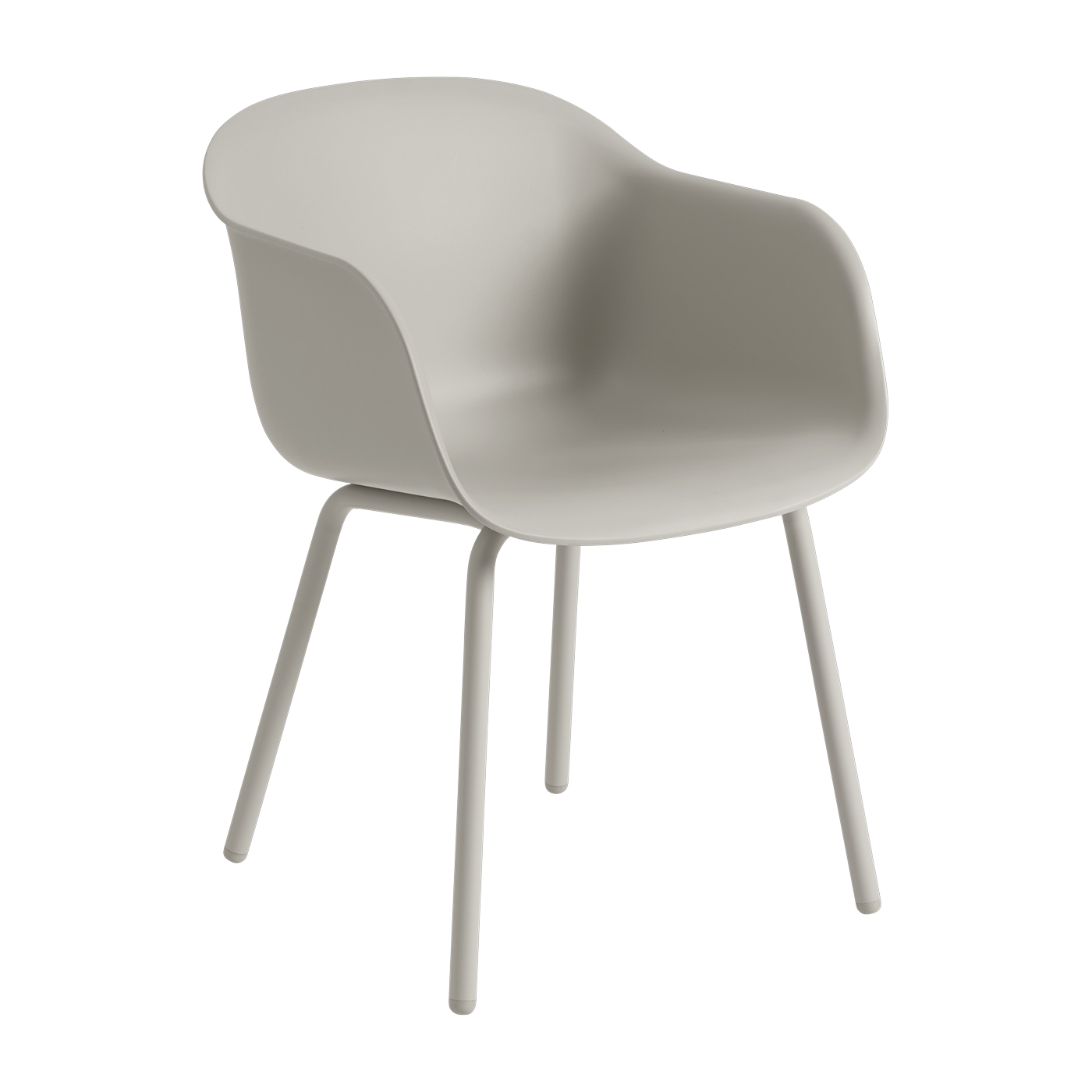 Sedie da giardino con braccioli in plastica e acciaio grigio 77cm Fiber - Muuto