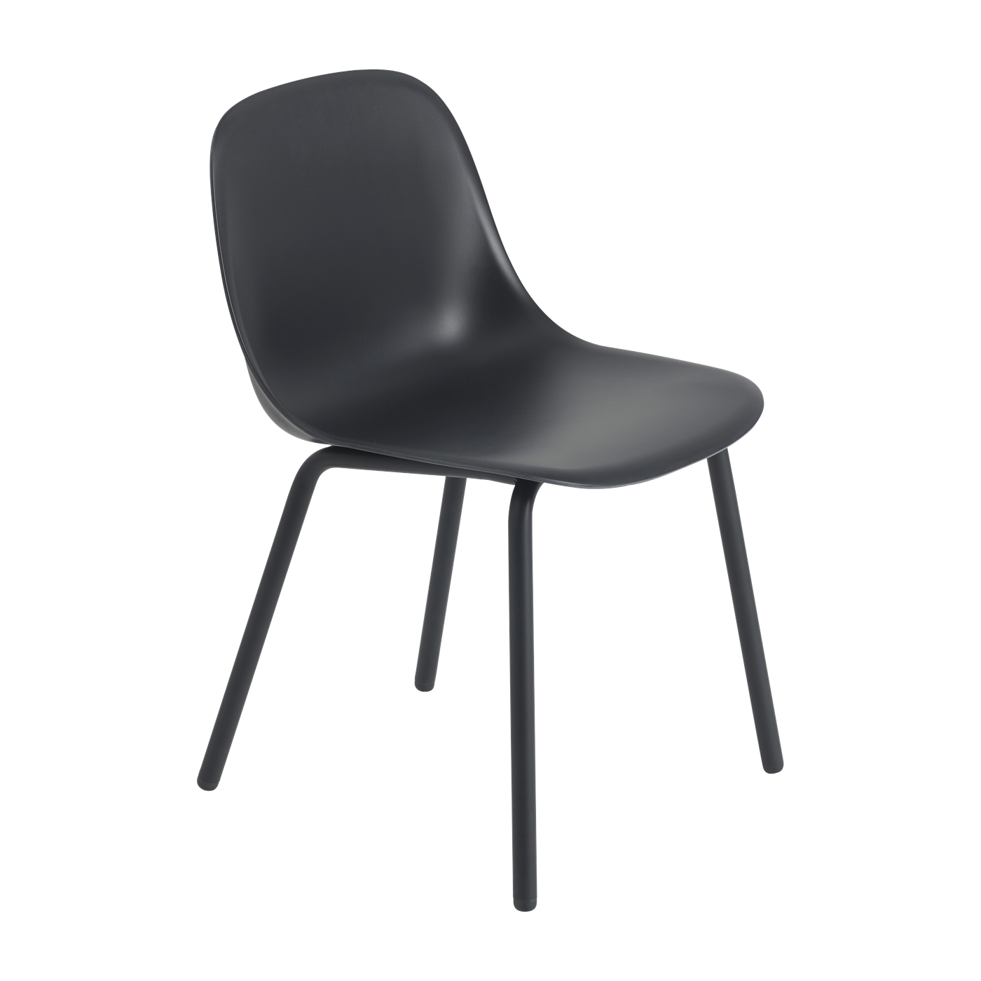 Silla de jardín de plástico y acero, negro antracita 77cm Fiber - Muuto