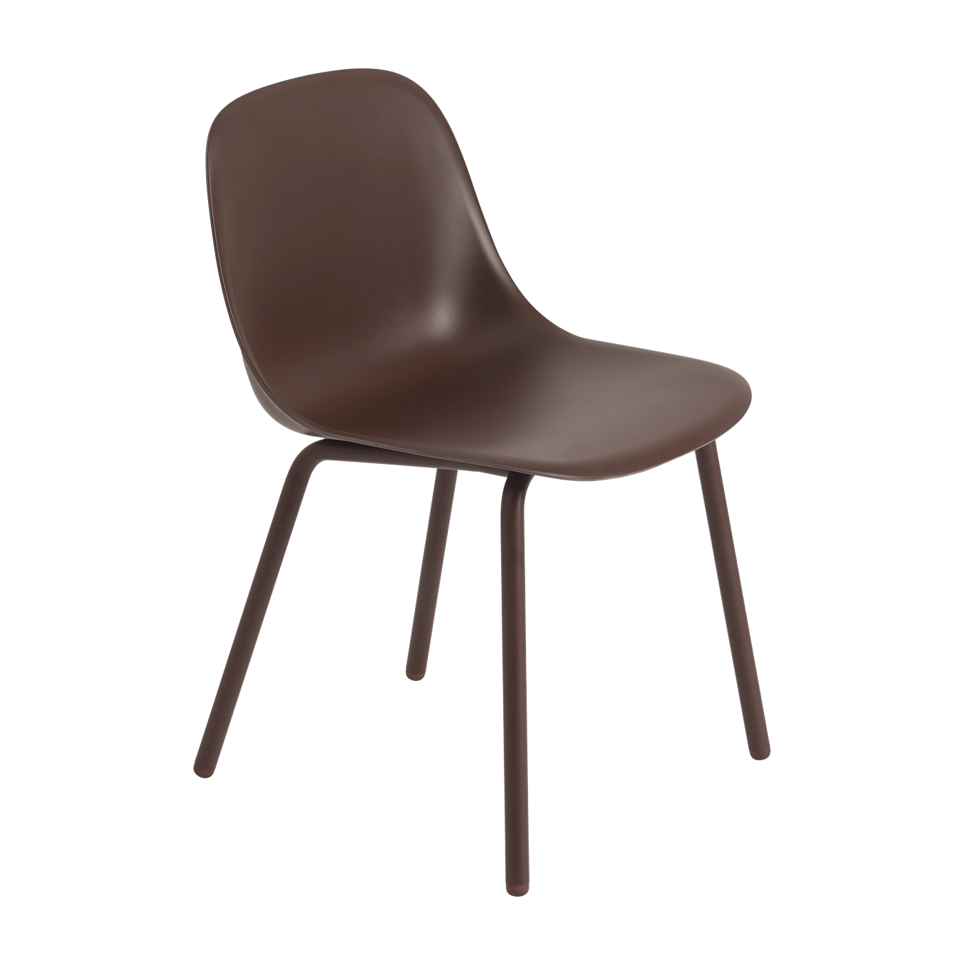 Silla de jardín de plástico y acero marrón rojizo 77cm Fiber - Muuto