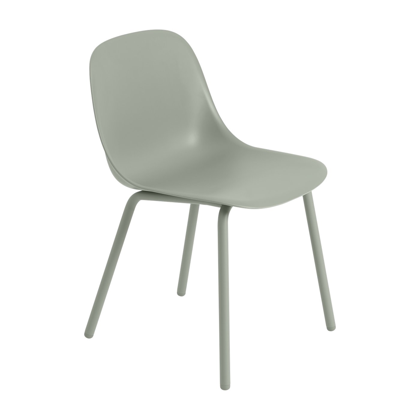 Silla de jardín de plástico y acero verde polvoriento 77cm Fiber - Muuto