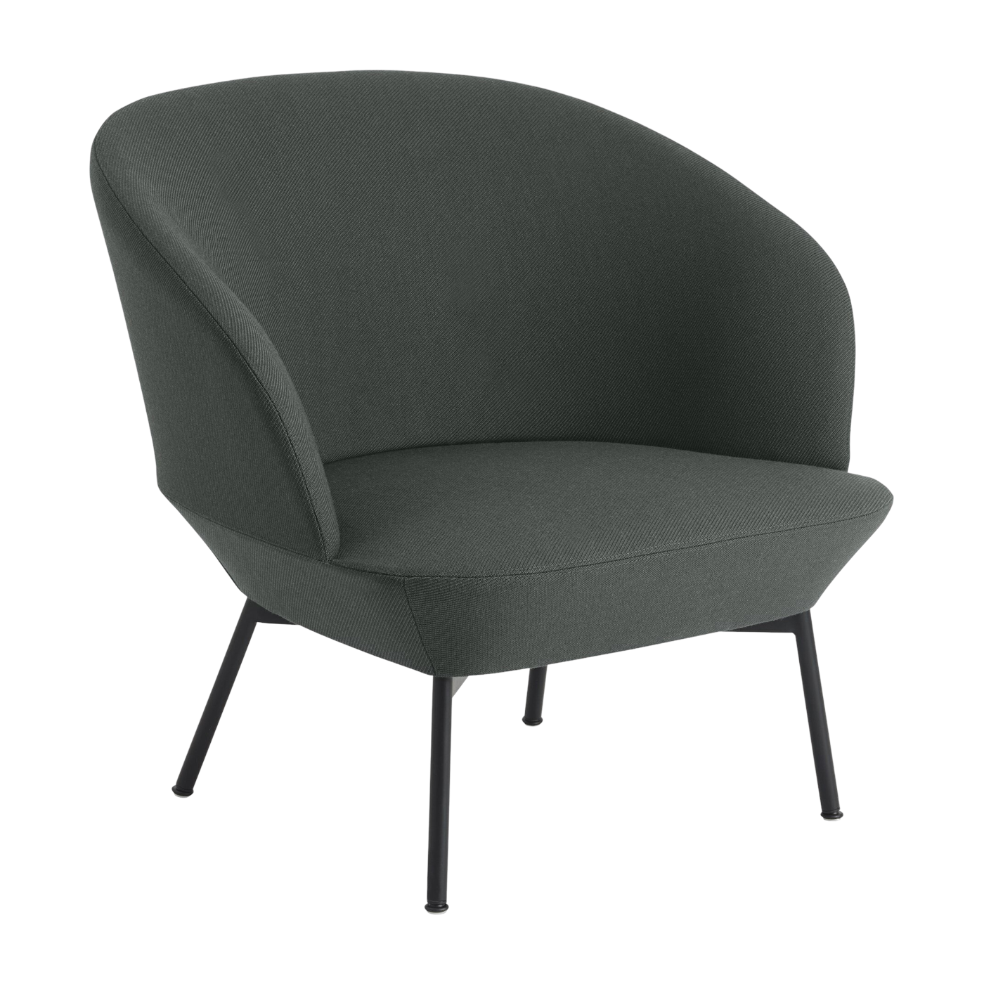 Sessel mit Stoffbezug und Stahlgestell twill weave 990 schwarz 75, 5cm Oslo - -. Muuto