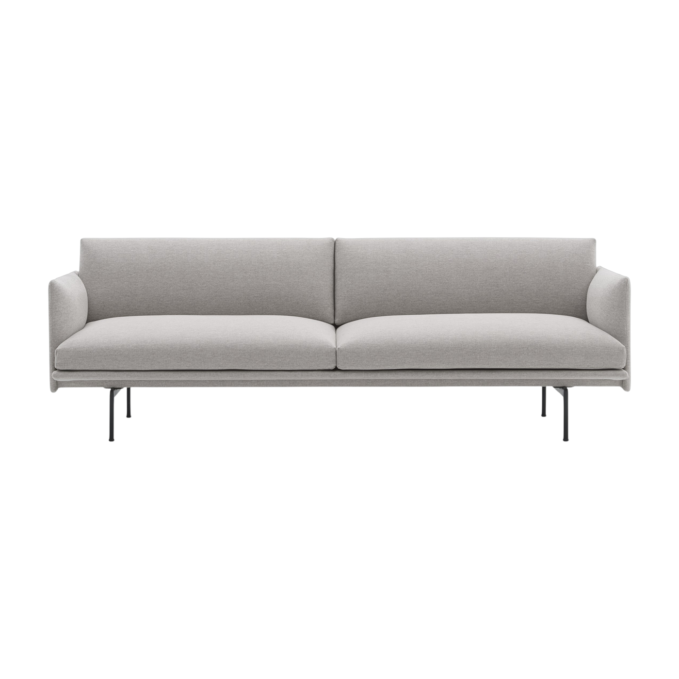 Sofá 3 plazas base en aluminio negro y tela arcilla 12 Outline - Muuto