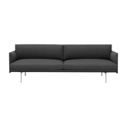 divano a 3 posti base in alluminio nero e tessuto remix 163 Outline - Muuto