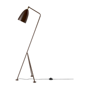 Walnut brown metal floor lamp Gräshoppa - Gubi