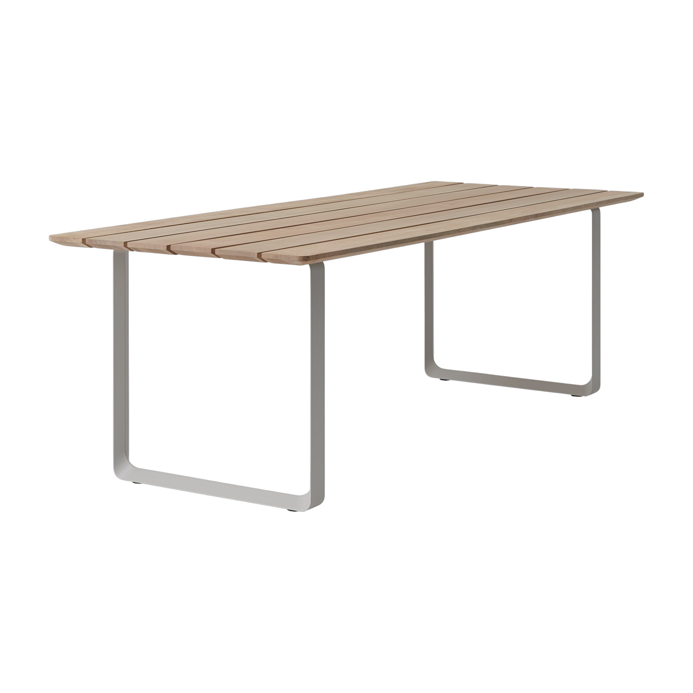 Tavolo da pranzo rettangolare da giardino in alluminio grigio e mogano 225x90cm Il tavolo 70/70 Muuto