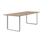 Mesa de comedor rectangular para jardín de aluminio gris y caoba 225x90cm La 70/70 - Muuto