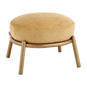 Round stool in gold fabric and copper metal base 48x46x37cm Drop - Meme Design