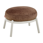Round stool in brown fabric and beige metal base 48x46x37cm Drop - Meme Design