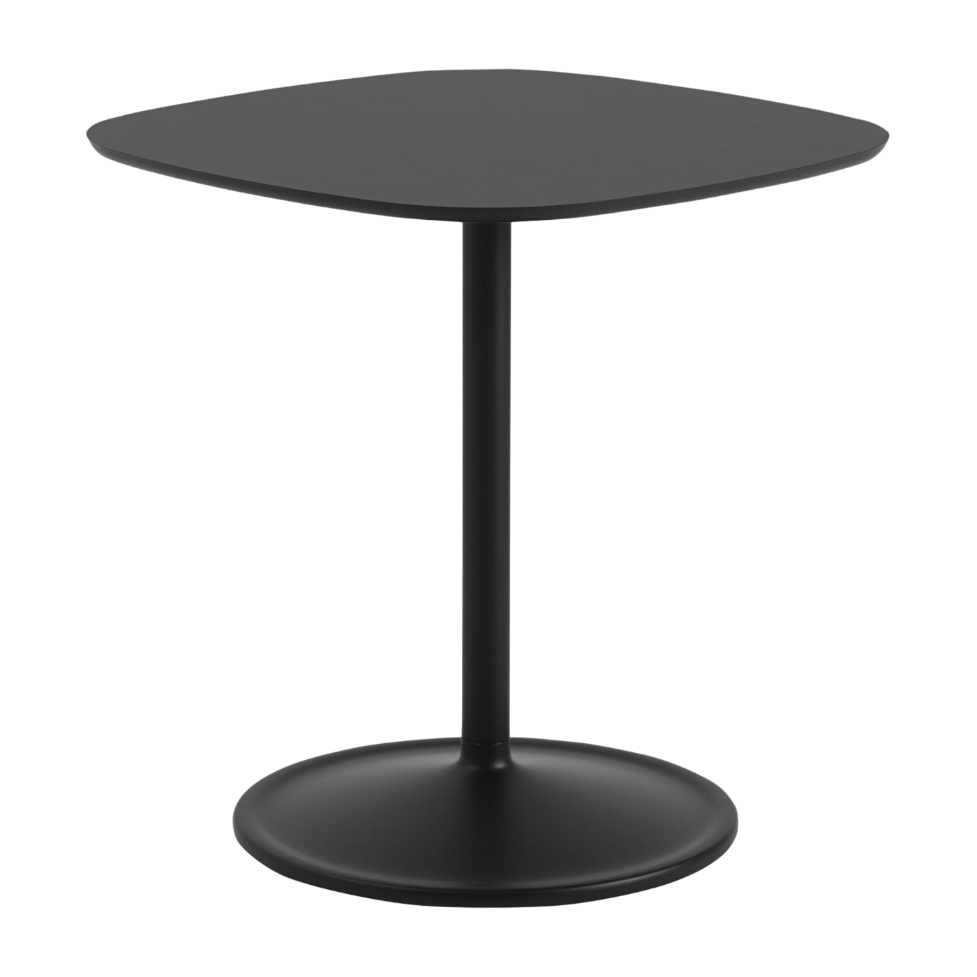 Esstisch aus Aluminium und schwarzem Nanolaminat 70x73cm Soft Café -. Muuto