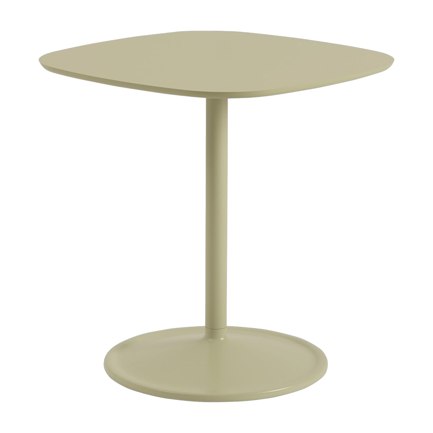Esstisch aus Aluminium und Linoleum grünbeige 70x73 cm Soft Café -. Muuto