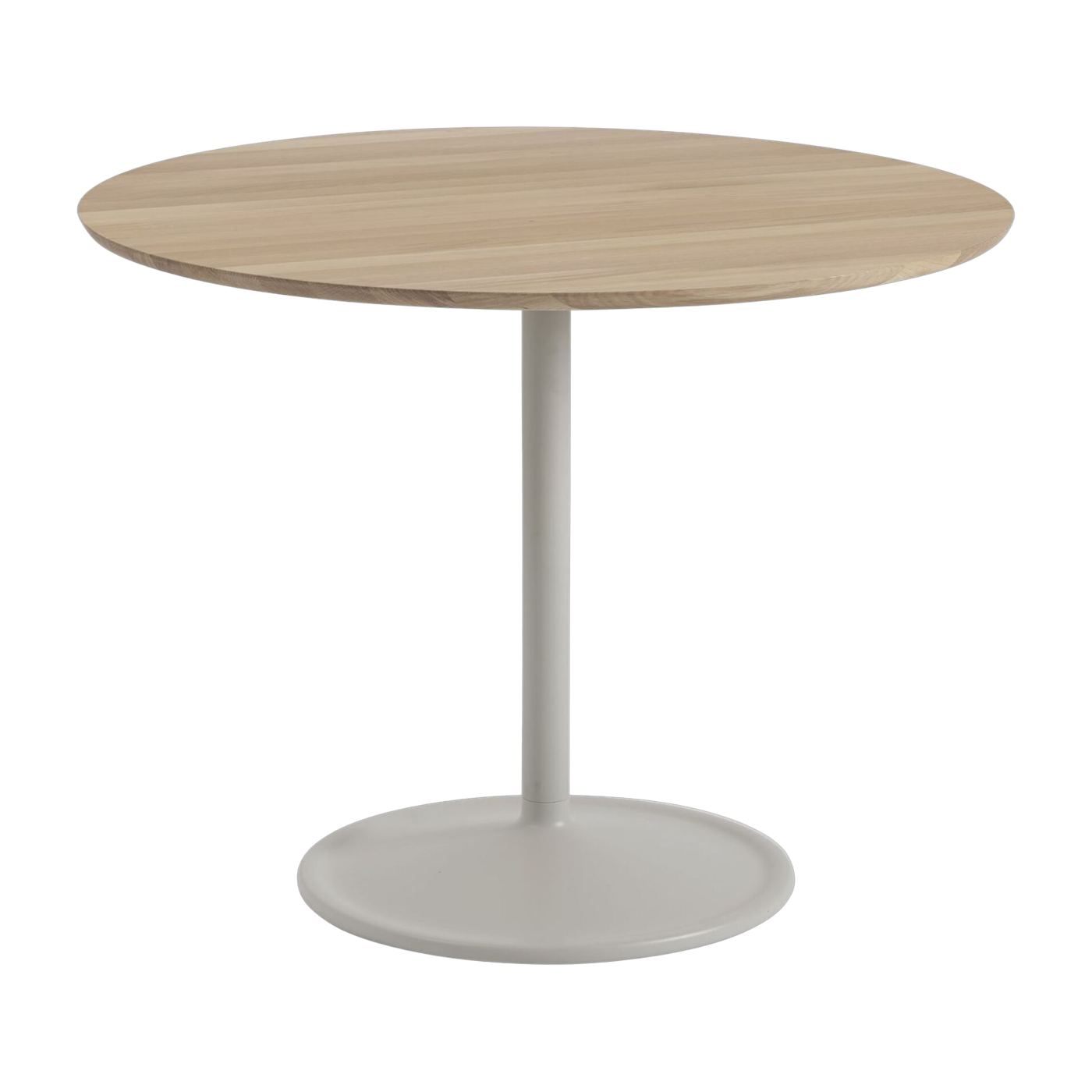 Esstisch aus Aluminium und Eichenplatte 95x73cm Soft - -. Muuto