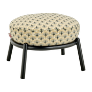 Round stool in patterned fabric and black metal base 48x46x37cm Drop - Meme Design