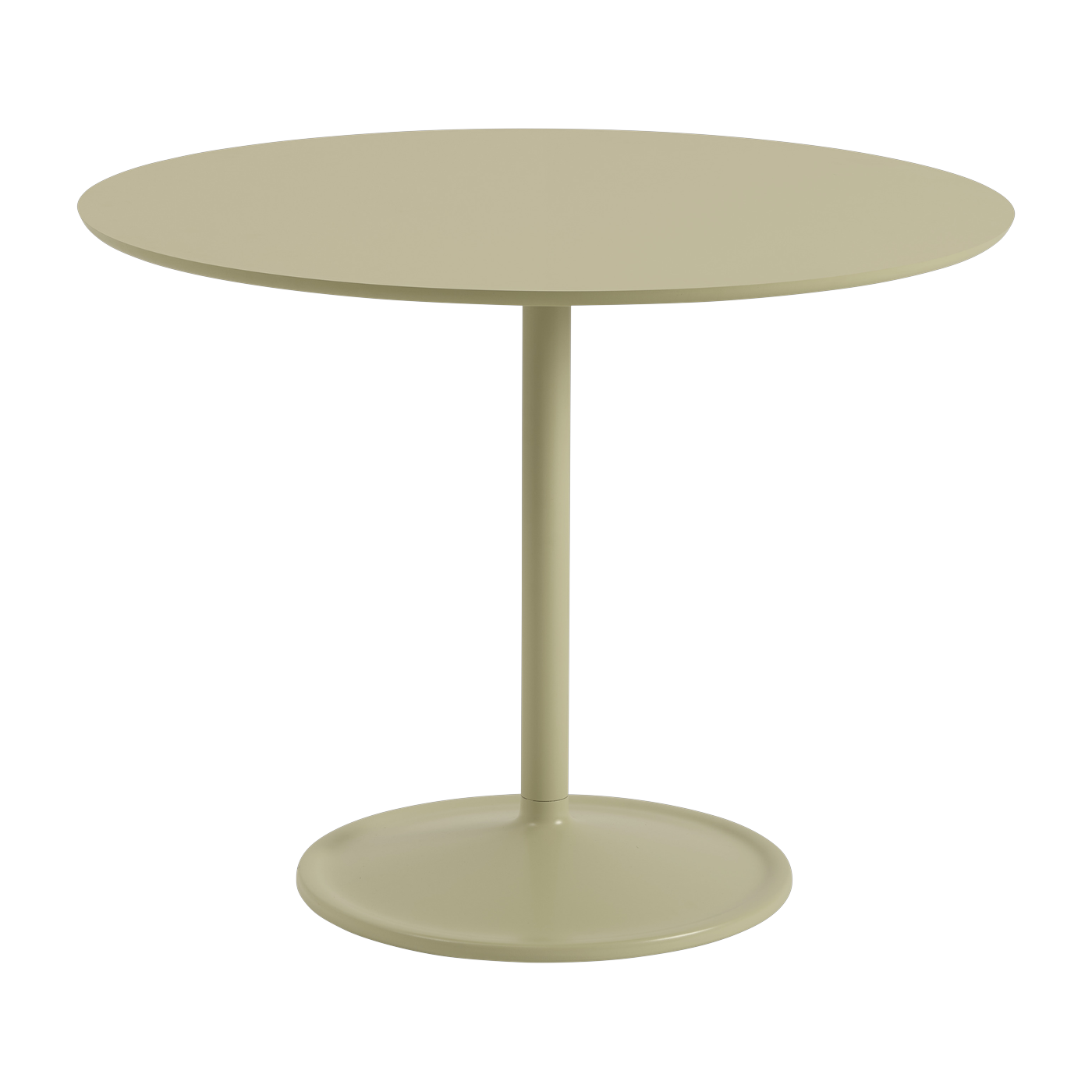 Esstisch aus Aluminium und Laminat beige grün 95x73cm Soft - -. Muuto