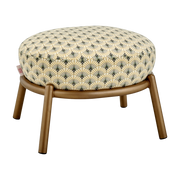 Round stool in patterned fabric and copper-plated metal base 48x46x37cm Drop - Meme Design
