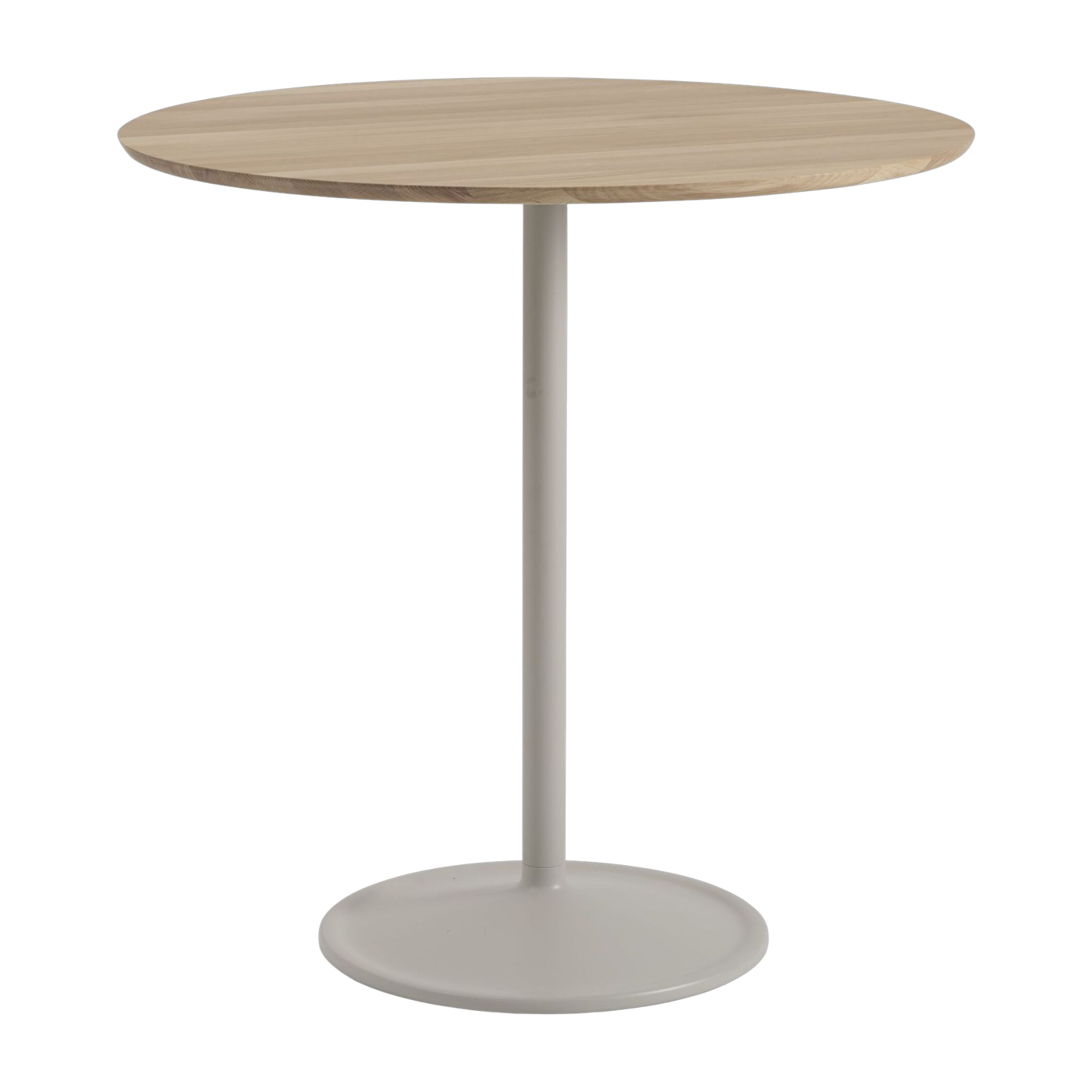 Esstisch aus Aluminium und Eichenplatte 95x95cm Soft - -. Muuto