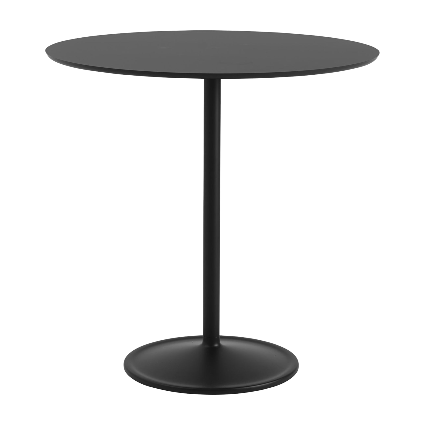 Esstisch aus Aluminium und schwarzem Nanolaminat 95x95cm Soft - -. Muuto