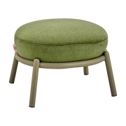 Round stool in olive fabric and grey metal base 48x46x37cm Drop - Meme Design