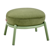 Round stool in olive fabric and olive metal base 48x46x37cm Drop - Meme Design