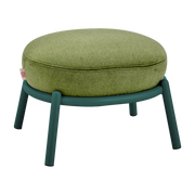 Runder Hocker aus olivgrünem Stoff und blauem Metallgestell 48x46x37cm Drop -. Meme Design