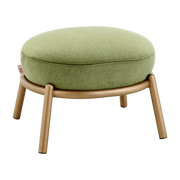 Taburete redondo en tejido oliva y base de metal cobre 48x46x37cm Drop - Meme Design